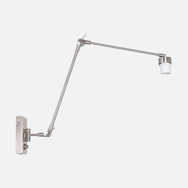 Brushed steel adjustable wall light, pivoting reading arm | Orély