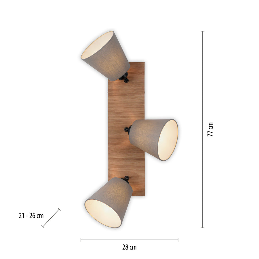 Plafonnier Green Michel 3 lumières bois