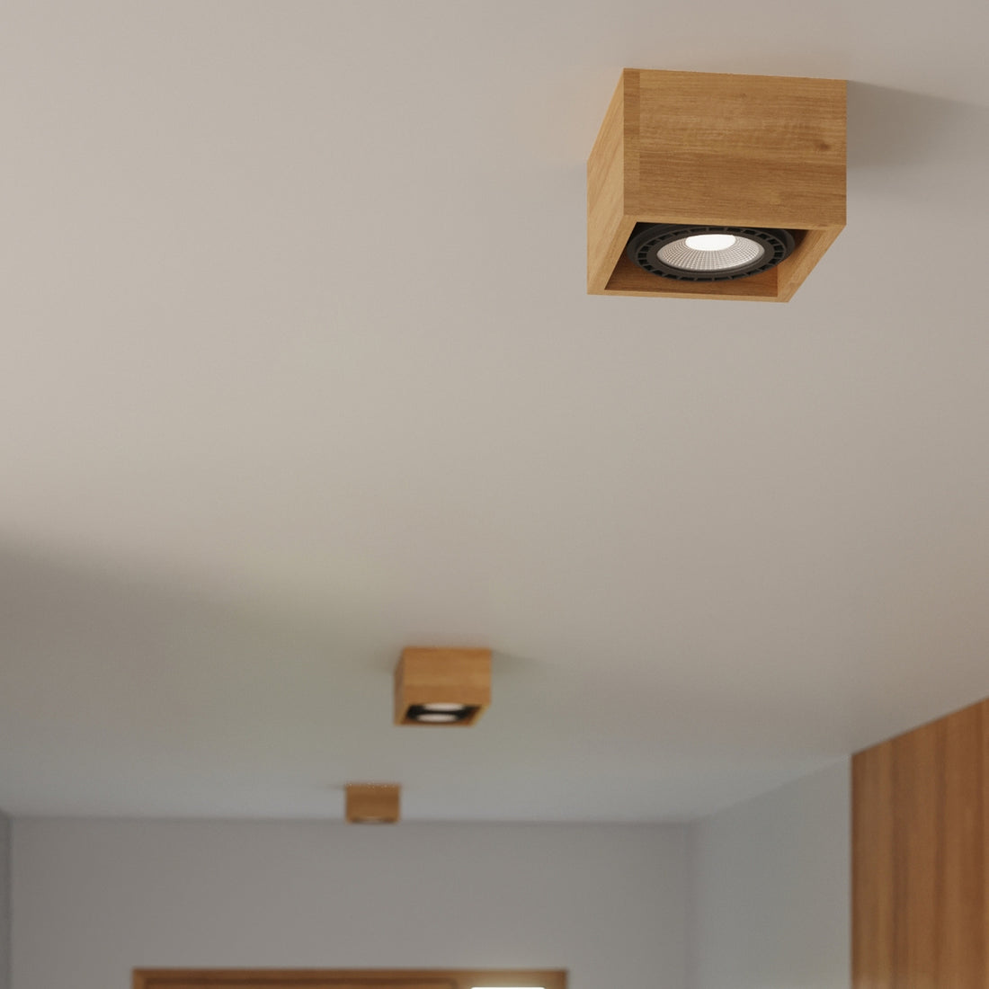 QUATRO 1 natural wood ceiling light