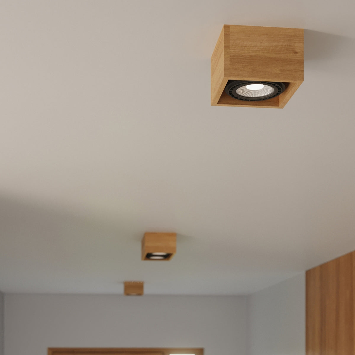 Plafonnier QUATRO 1 bois naturel