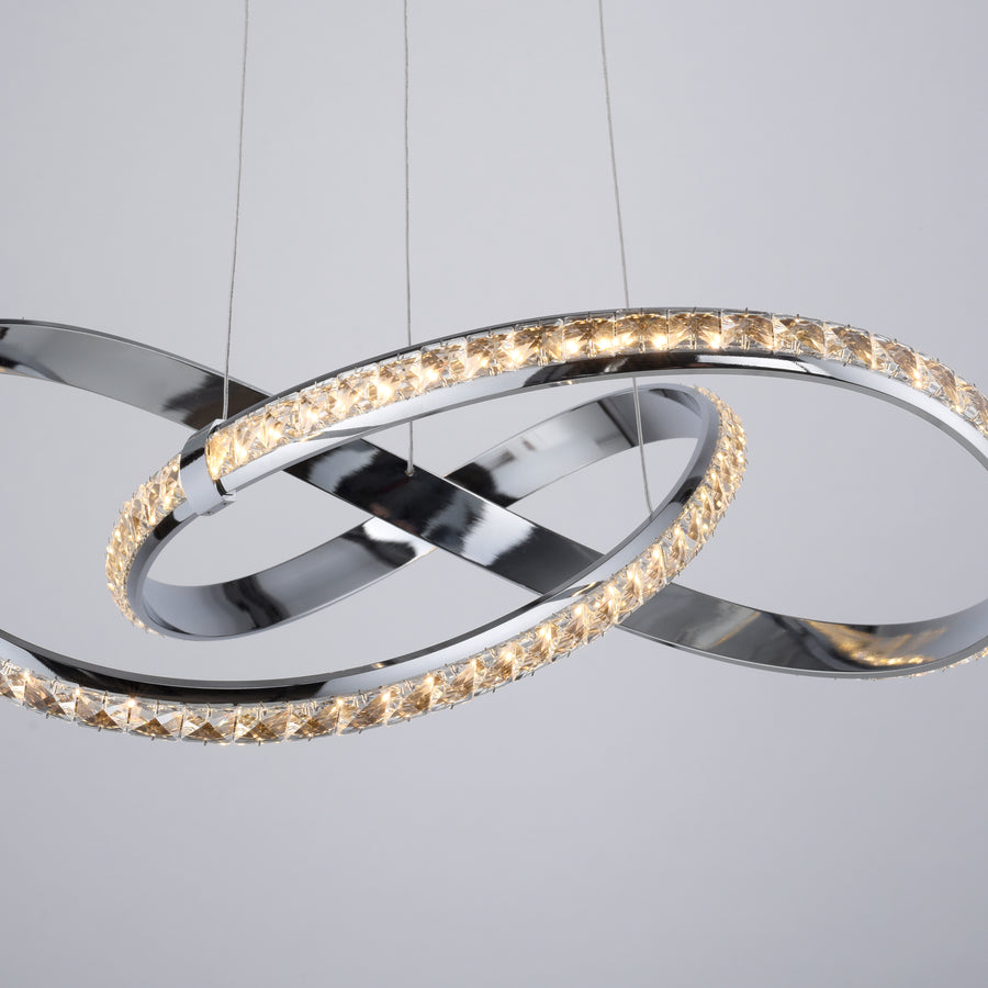 Suspension Tanja chromée, L 57 cm