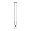 Glam 1-light black pendant, clear glass