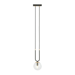 Glam 1-light black pendant, clear glass