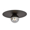 Solar 1-light flush mount, black, graphite glass