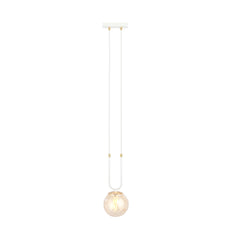 Glam 1-light pendant, white, amber glass