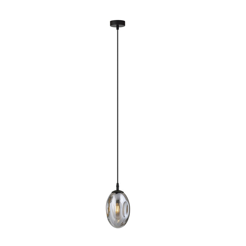 Black Astral pendant light, graphite glass