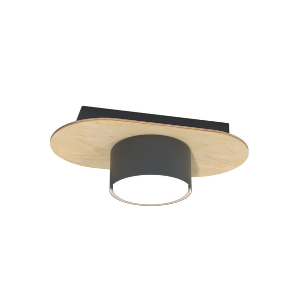 Diaz 1-light white and wood ceiling light