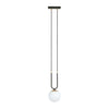 Glam 1-light pendant, black, opal glass