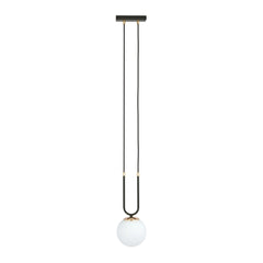 Glam 1-light pendant, black, opal glass