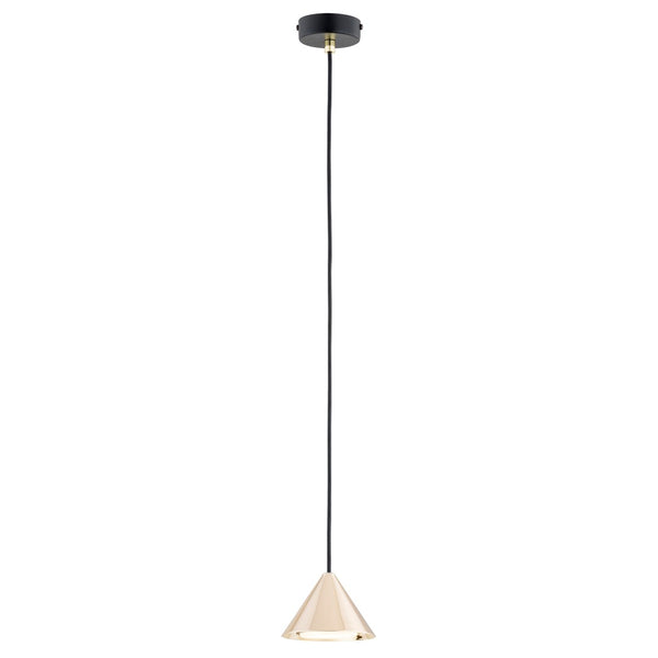 Elit 1-light black and gold pendant light