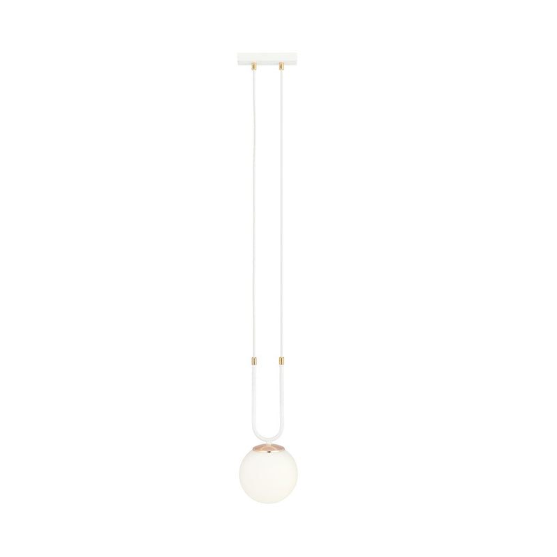 Glam 1-light pendant, white, opal glass