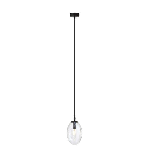 Astral 1-light black pendant, clear glass