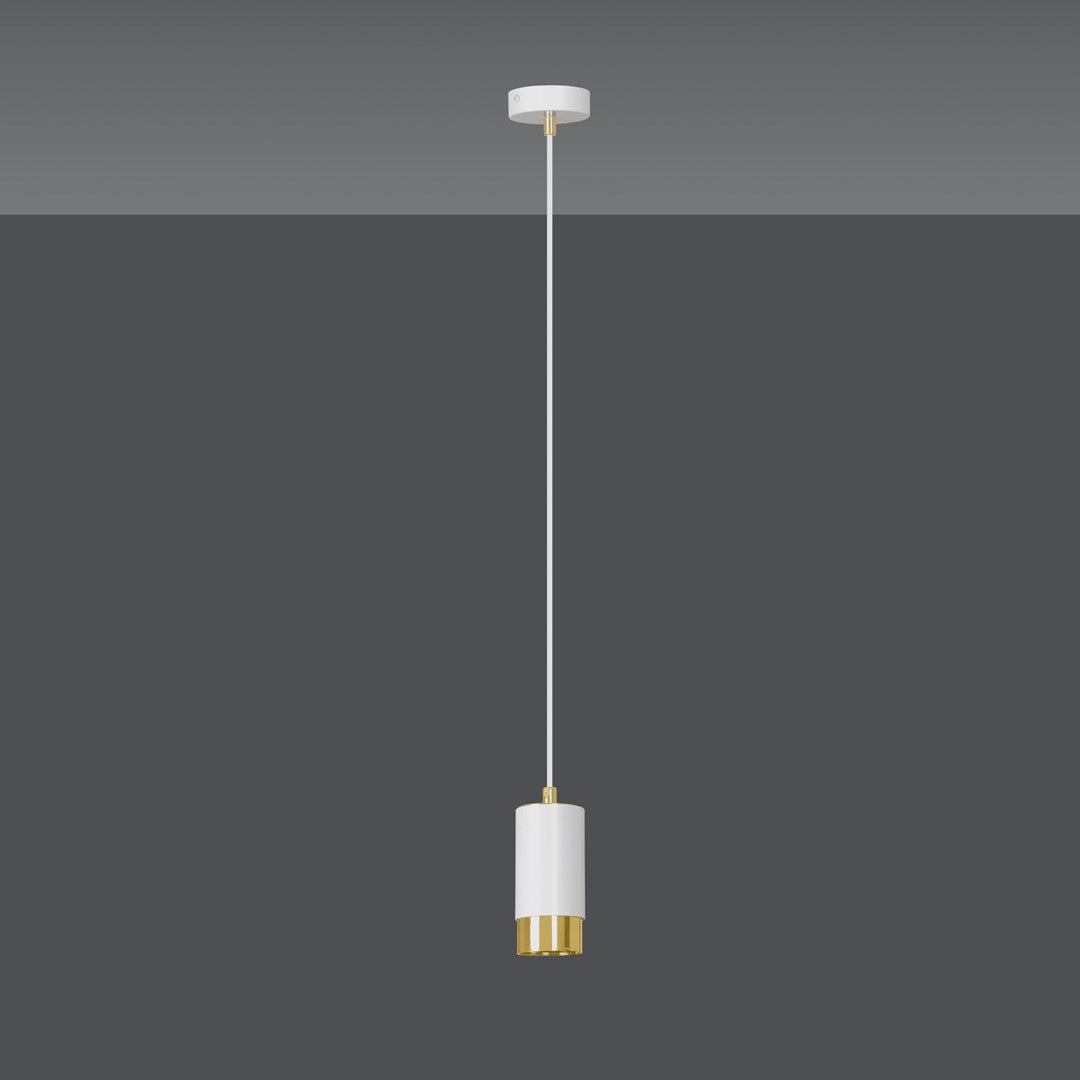 Fumiko 1-light white and gold pendant light