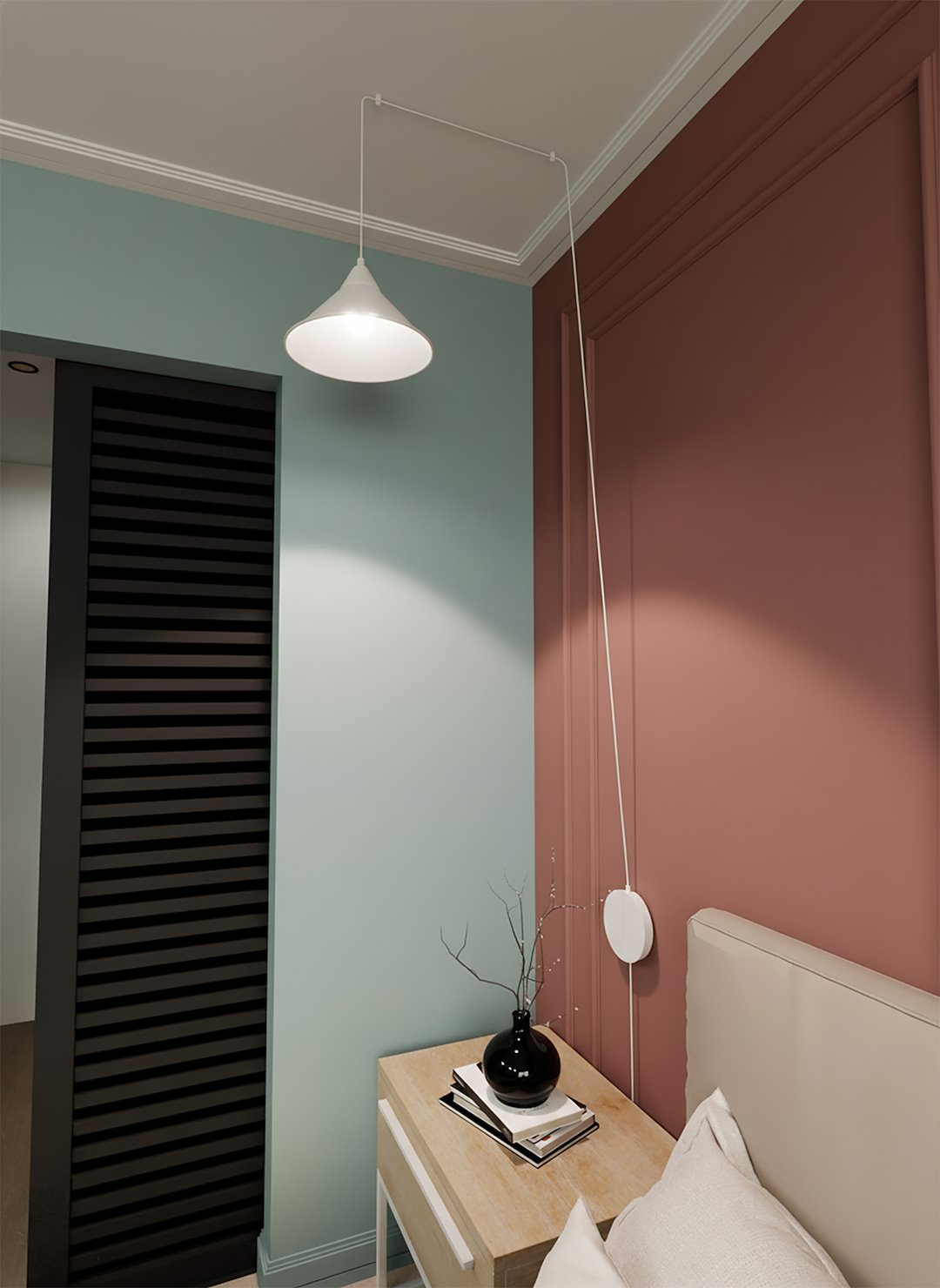 Abramo 1-light white pendant lamp