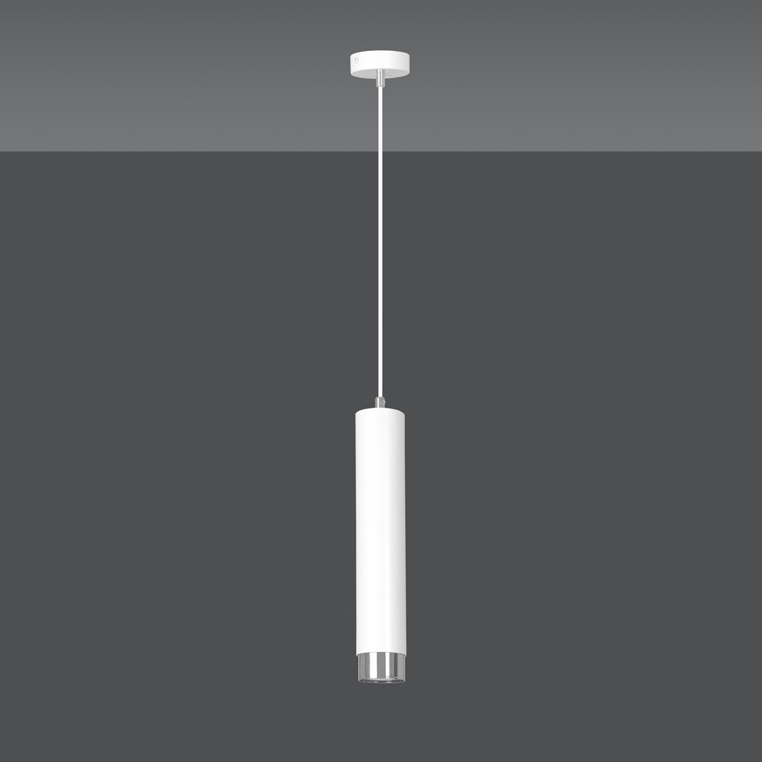 Kibo 1-light white and chrome pendant light