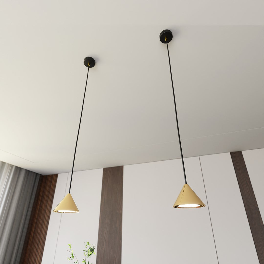 Elit 1-light black and gold pendant light