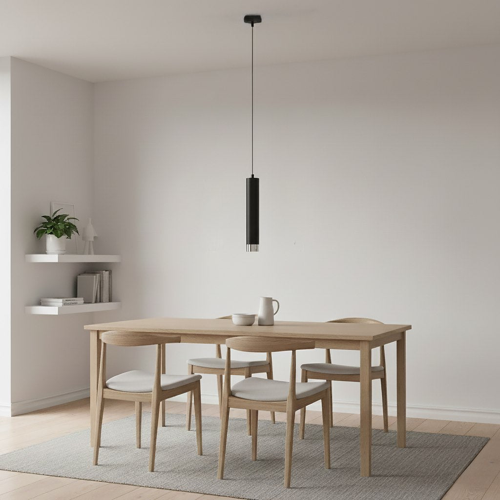 Kibo 1-light black and chrome pendant light