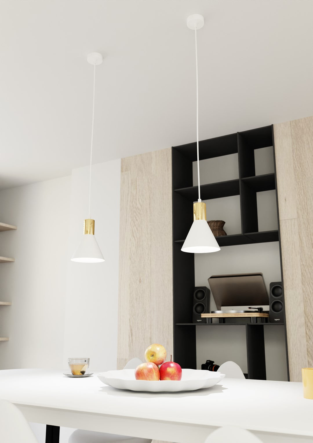 Rosa 1-light white pendant light
