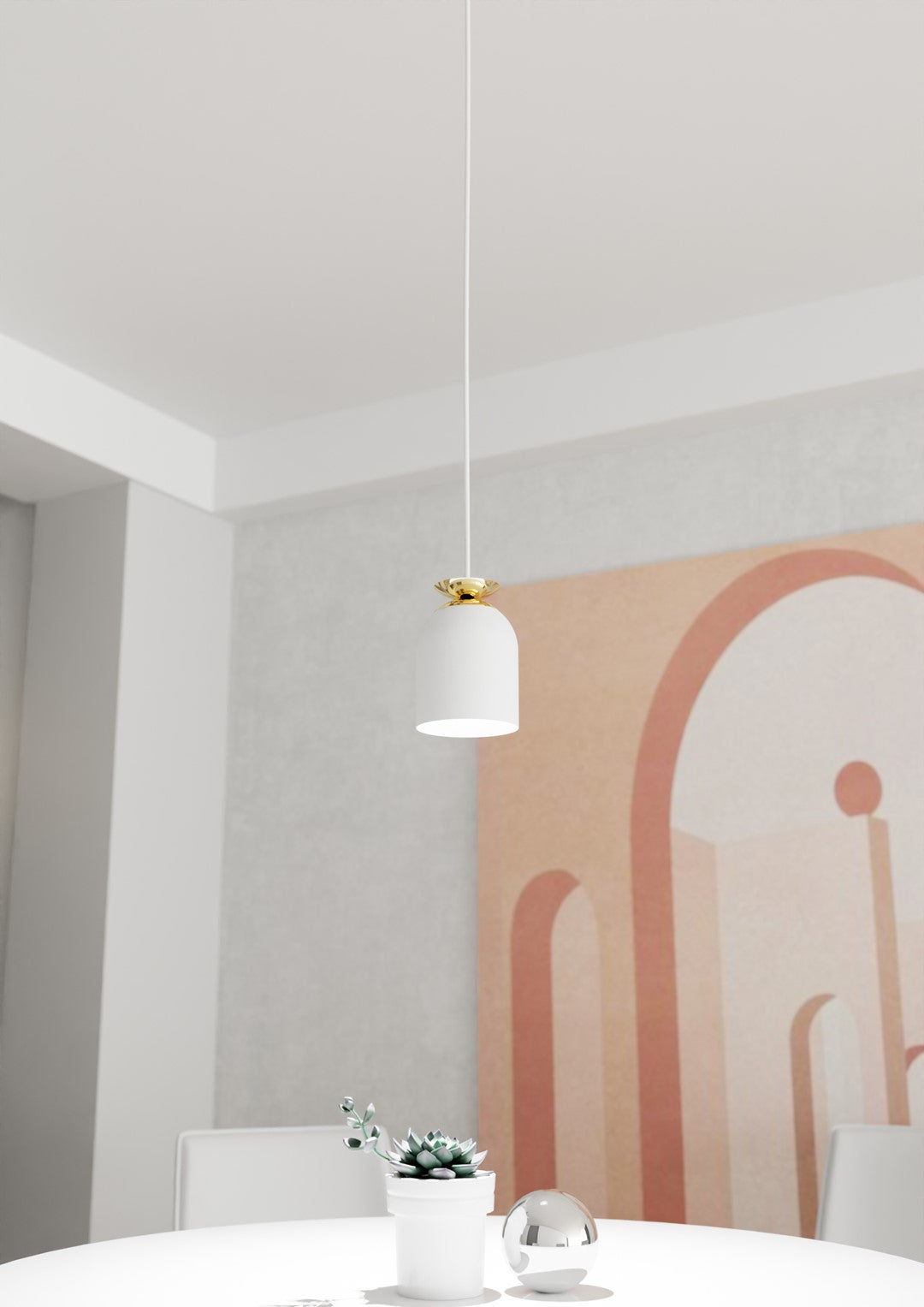 1-light white pendant light