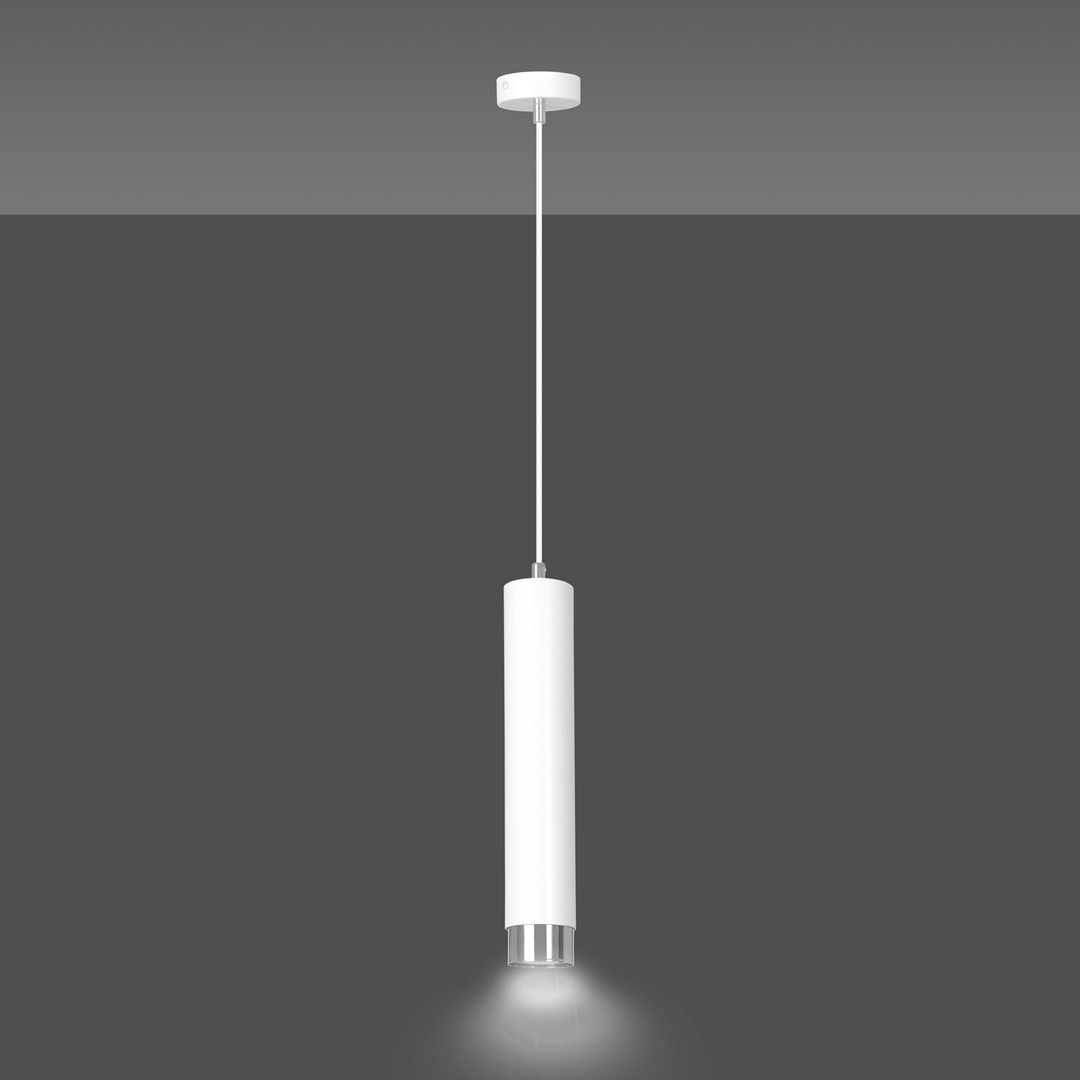 Kibo 1-light white and chrome pendant light