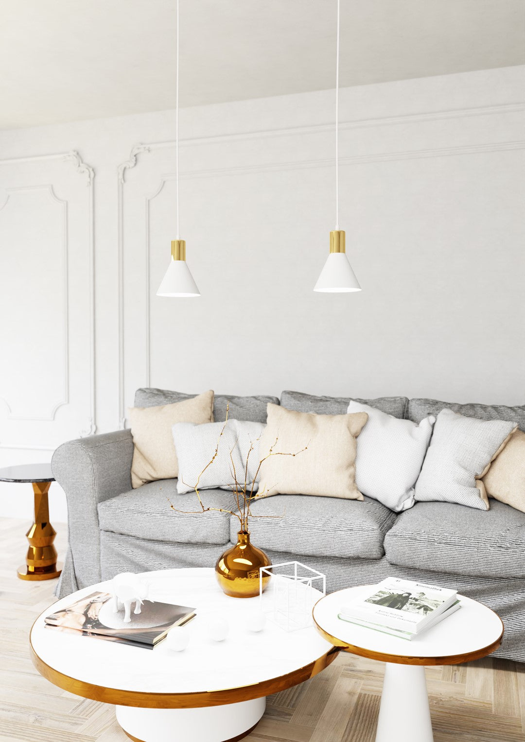Rosa 1-light white pendant light