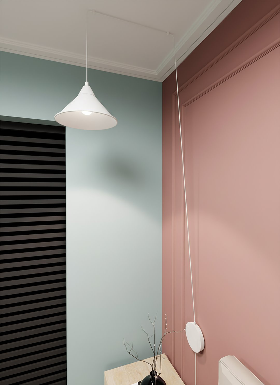Abramo 1-light white pendant lamp
