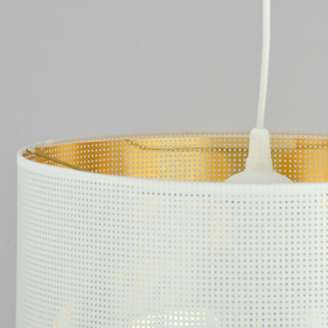 Aston 1-light pendant, white and gold