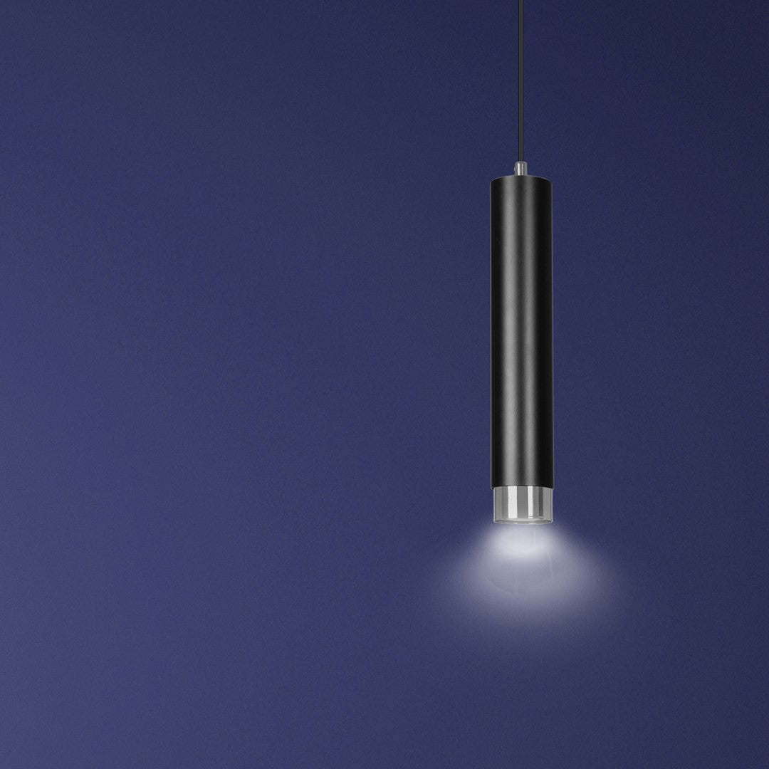 Kibo 1-light black and chrome pendant light