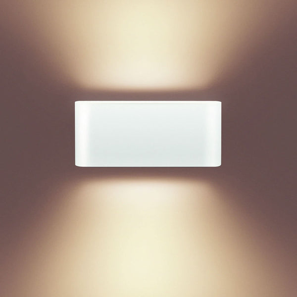 Applique murale LED Two Flags en verre, blanc, hauteur 11 cm