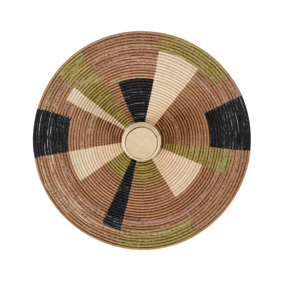 Applique murale Parrot XL en rotin, marron, Ø 100 cm