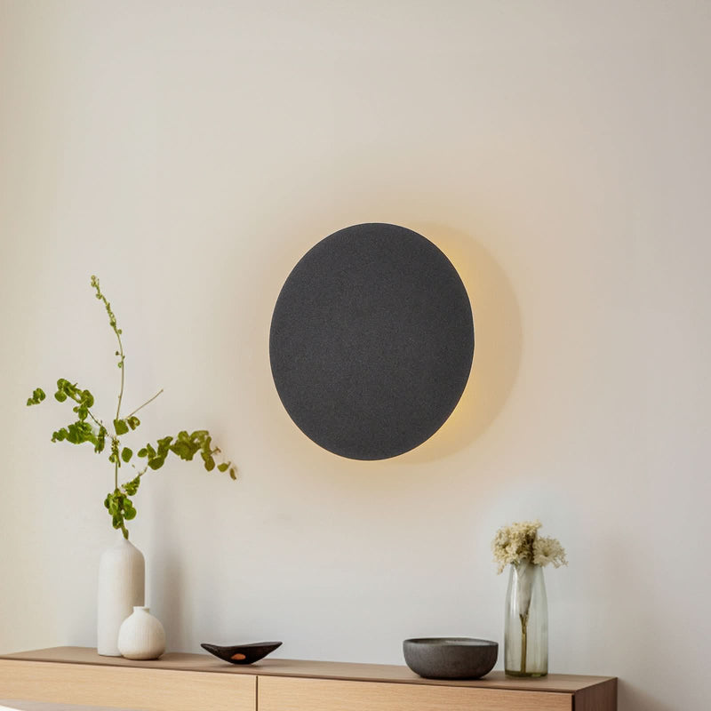 Applique murale Lunia New en métal, noir, 3 lumières, Ø 30 cm