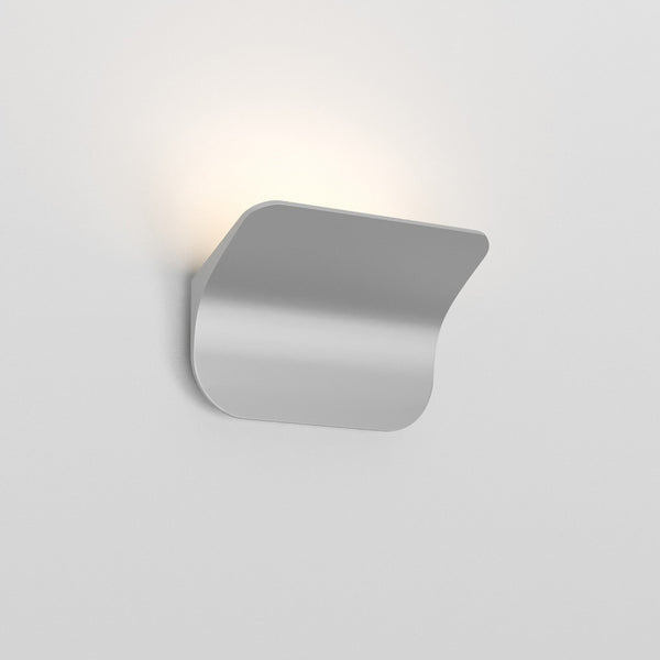 Applique murale LED Tide W0 en aluminium, argent, hauteur 16 cm