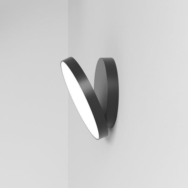 Applique murale LED Venere W1 3 en aluminium, noir mat, Ø 25 cm