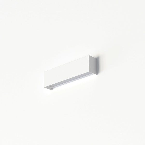 Applique murale Straight XS en acier, blanc, hauteur 7 cm