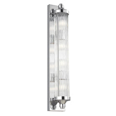 Applique murale Paulson IP44 1 en verre, chromé brillant, 4 lumières, hauteur 73,7 cm, IP44