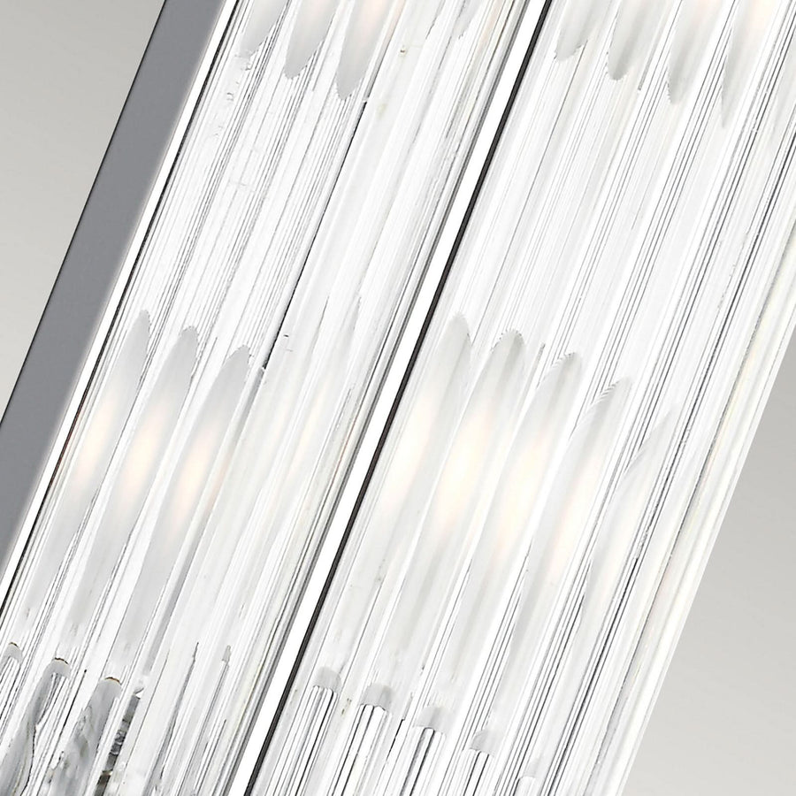 Applique murale Paulson IP44 1 en verre, chromé brillant, 4 lumières, hauteur 73,7 cm, IP44