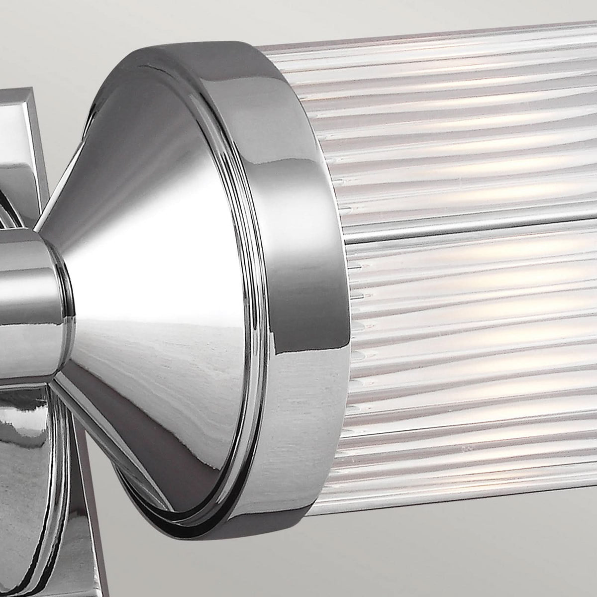 Applique murale Paulson IP44 2 en verre, chromé brillant, 2 lumières, hauteur 12,1 cm, IP44
