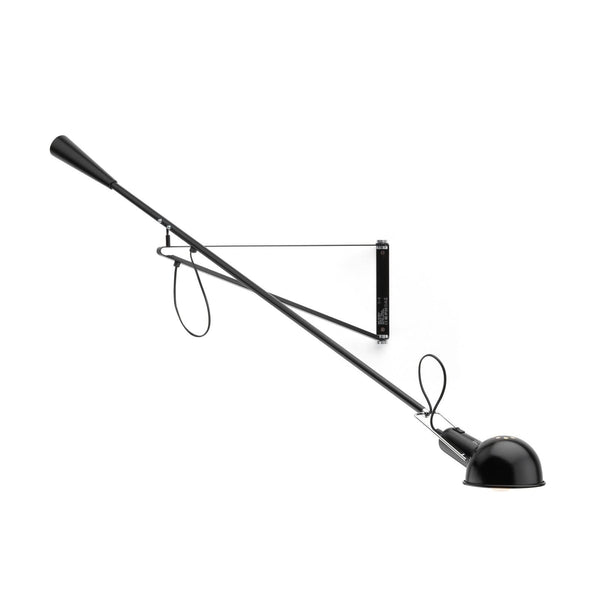 Applique murale 265 Small en laiton, noir, hauteur 23,5 cm