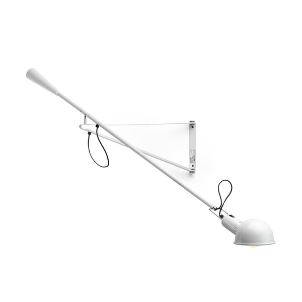 Applique murale 265 Small en laiton, blanc, hauteur 23,5 cm