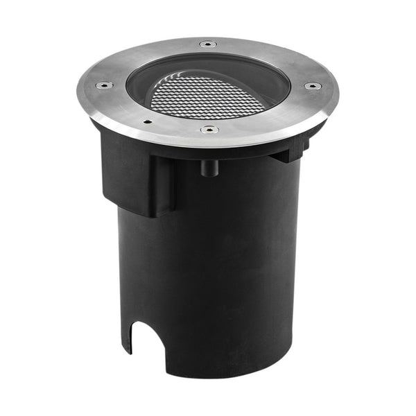 Spot encastré de sol d'extérieur LED Pentola en verre, acier inoxydable, Ø 18 cm