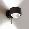 Applique murale LED Puk! 80 Wall en verre, noir mat, hauteur 6,5 cm
