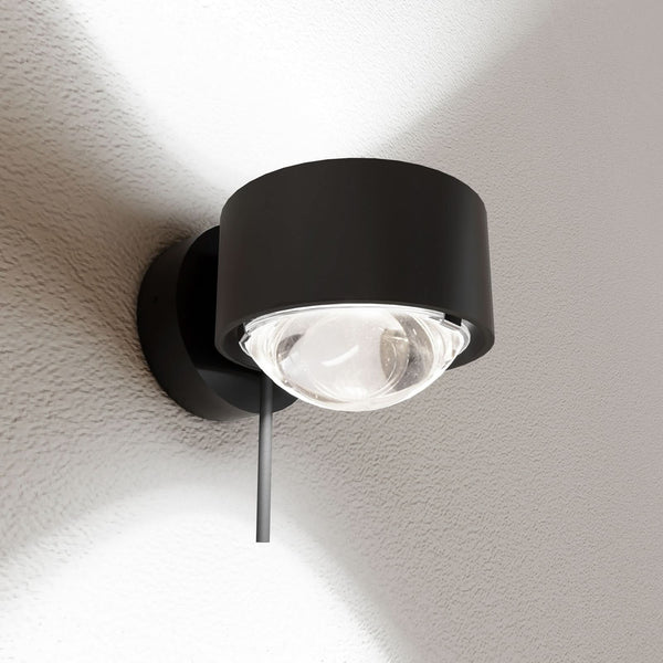 Applique murale LED Puk! 80 Wall en verre, noir mat, hauteur 6,5 cm