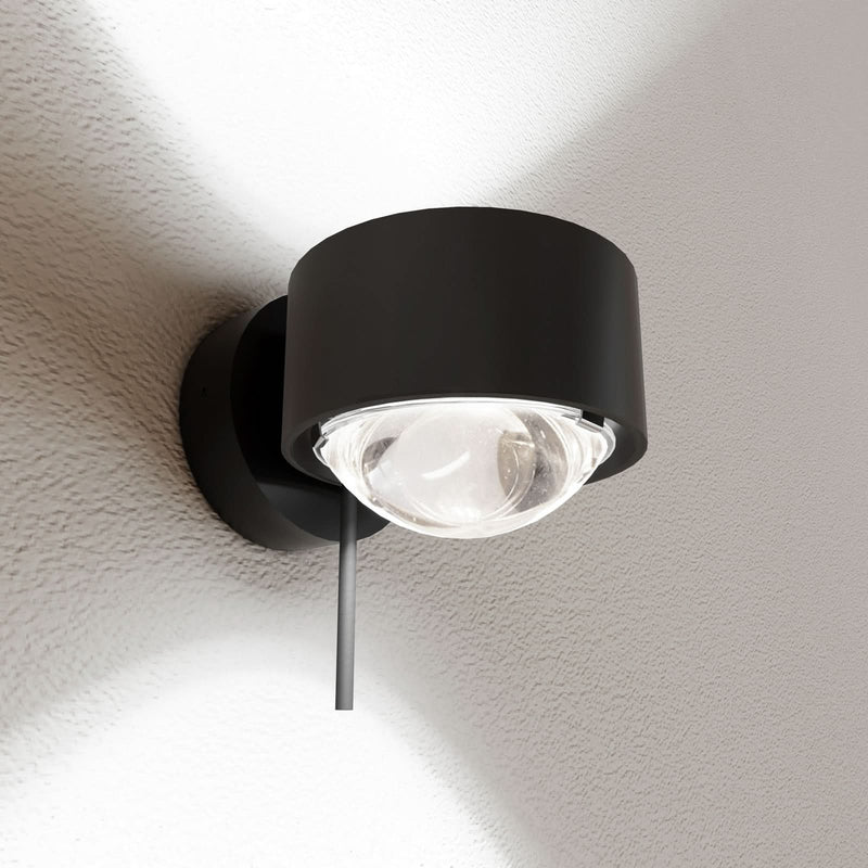 Applique murale LED Puk! 80 Wall en verre, noir mat, hauteur 6,5 cm