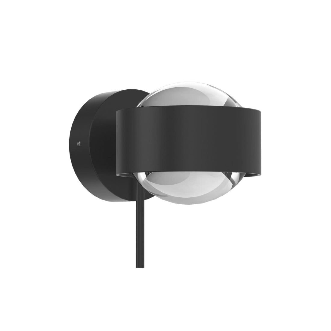 Applique murale LED Puk! 80 Wall en verre, noir mat, hauteur 6,5 cm