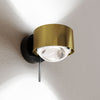 Applique murale LED Puk! 80 Wall en verre, laiton brossé et noir, hauteur 6,5 cm