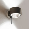 Applique murale LED Puk! 80 Wall en verre, marron foncé et chromé, hauteur 6,5 cm