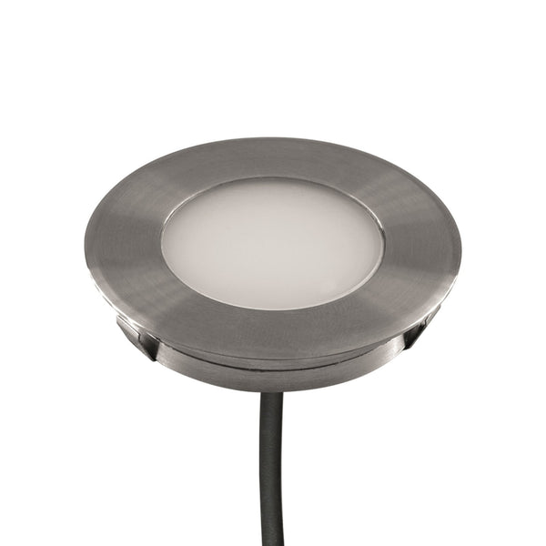 Spot encastré de sol d'extérieur LED L67101002 en verre, acier inoxydable, Ø 6 cm