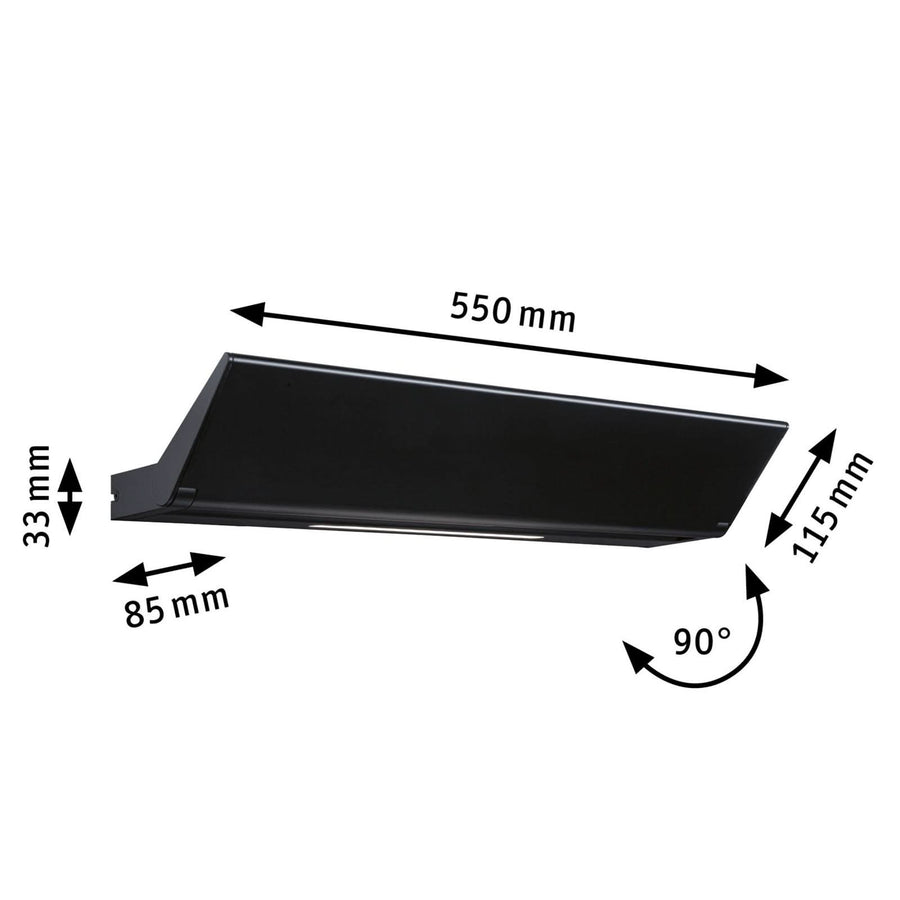 Applique murale LED Ranva en aluminium, noir mat, hauteur 3,3 cm