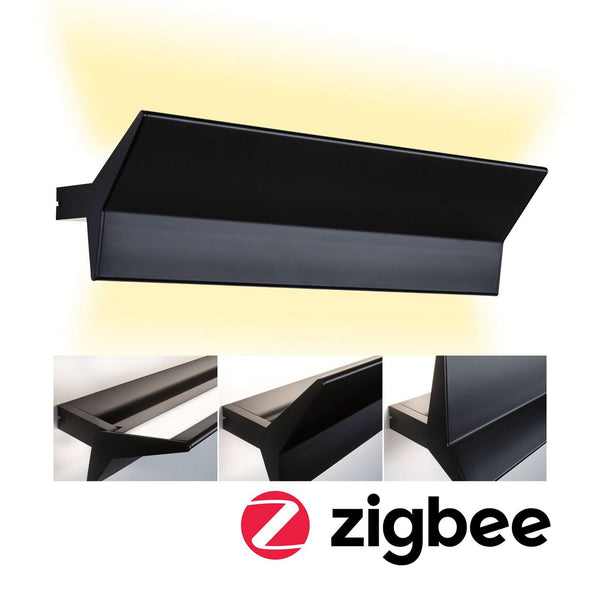 Applique murale LED Stine en aluminium, noir mat, hauteur 17,1 cm