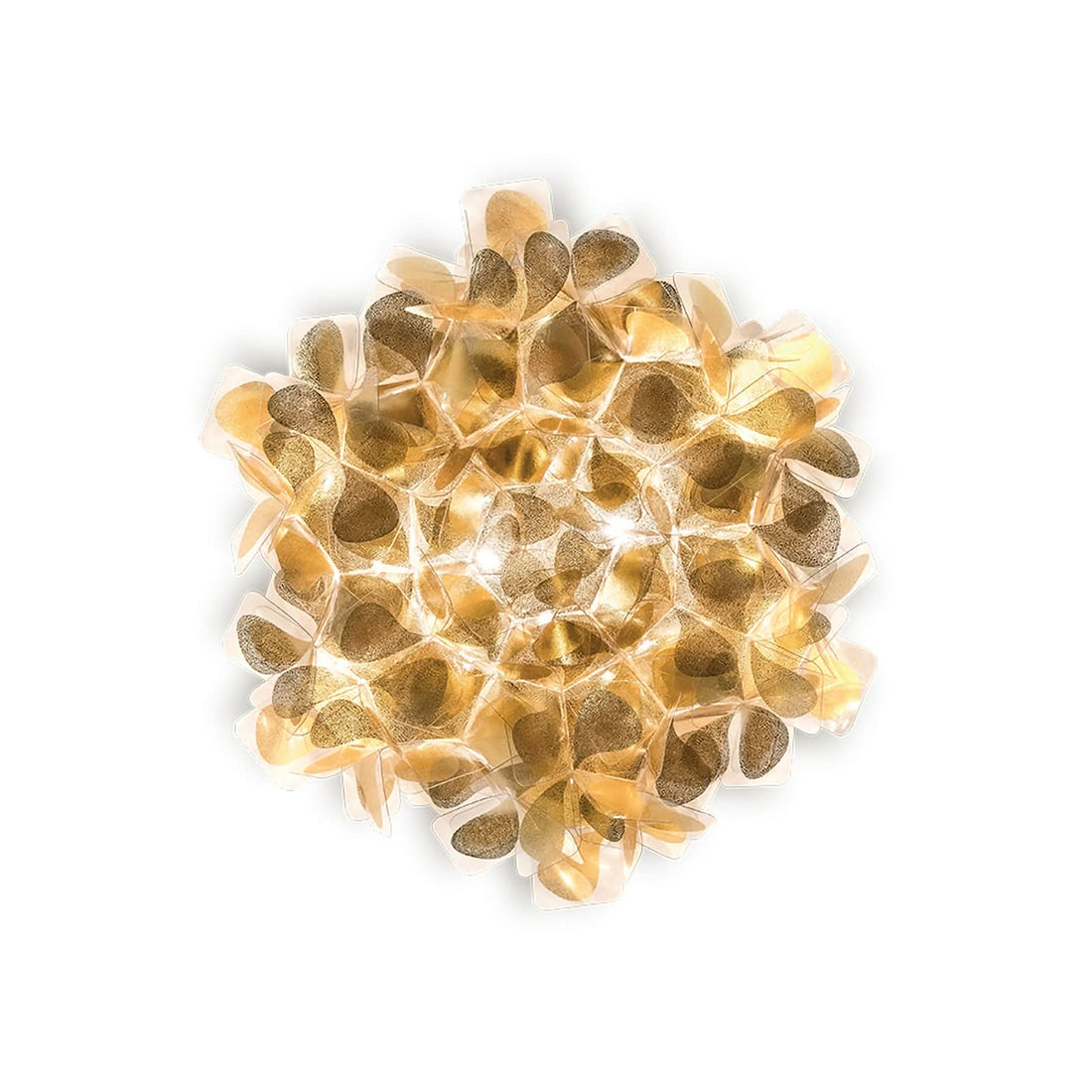 Applique murale Clizia Mama Non en cristal, doré, 2 lumières, Ø 32 cm
